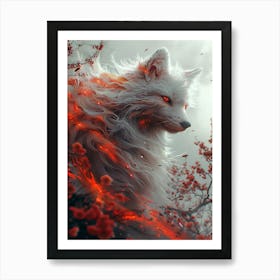 Beautiful Fantasy White Fox 21 Art Print