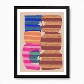 Abstract Stripe Minimal Collage 14 Poster