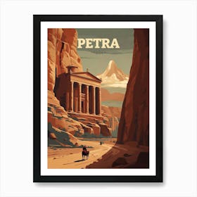 Petra Seven Wonders Of The World Travel Art Print