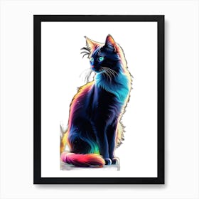 Rainbow Cat Art Print