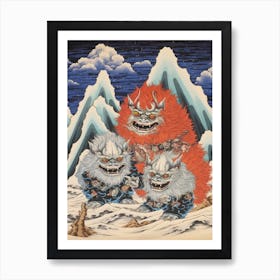 Zao Onsen Snow Monsters, Japan Vintage Travel Art 4 Art Print