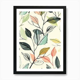 Seamless Pattern With Leaves 6 Art Print