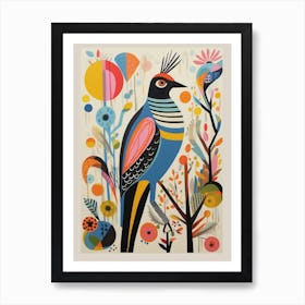 Colourful Scandi Bird Grouse 2 Art Print