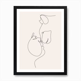 Cat Line drawing Art Print