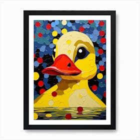 Impasto Dotty Pop Art Duck Art Print