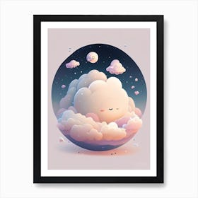 Oort Cloud Kawaii Kids Space Art Print