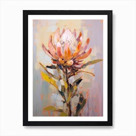 Fall Flower Painting Protea 1 Art Print