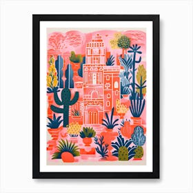 Aczar De Los Reyes Gardens Abstract Riso Style 2 Art Print