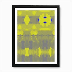 Abstract Yellow And Blue 1 Art Print
