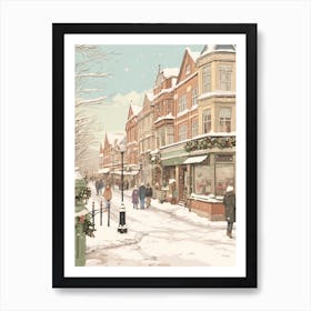 Vintage Winter Illustration Stratford Upon Avon United Kingdom 4 Art Print