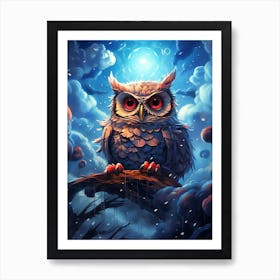 Owl In The Sky Art Print