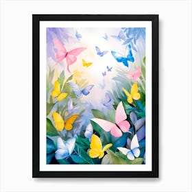 Butterflies In The Garden Art Print