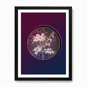 Abstract White Flowered Rose Mosaic Botanical Illustration n.0361 Art Print