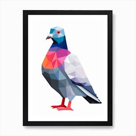 Colourful Geometric Bird Pigeon 4 Art Print