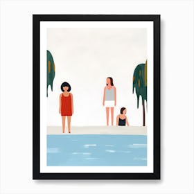 Tiny People At The Pool Illustration 4 Art Print