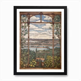 Window View Of Stockholm Sweden In The Style Of William Morris 1 Art Print