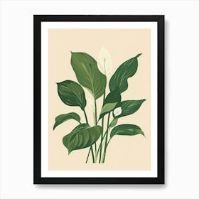 Hosta Plant Minimalist Illustration 6 Art Print