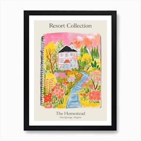 Poster Of The Homestead   Hot Springs, Virginia   Resort Collection Storybook Illustration 2 Art Print