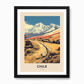 W Trek Chile Vintage Hiking Travel Poster Art Print