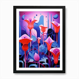 Abstract Geometric Botanical 15 Art Print