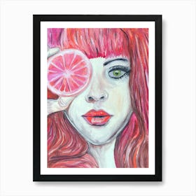 Grapefruit Girl Art Print