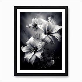 Black And White Flowers 2 Art Print