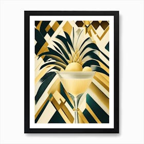 Piña Colada Cocktail Poster Art Deco Cocktail Poster Art Print