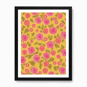 Thistle Floral Print Warm Tones 2 Flower Art Print