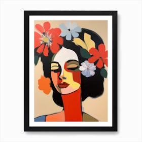 Woman With Flowers 3 Art Print