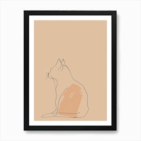 Cat - Boho, Line Art 10 Art Print