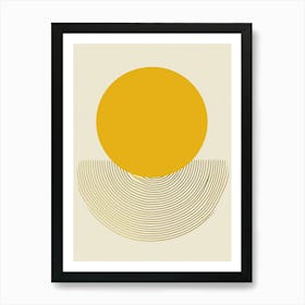 Yellow Sun Boho Modern Abstract Painting Art Print