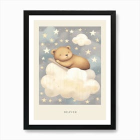 Sleeping Baby Beaver 1 Nursery Poster Art Print