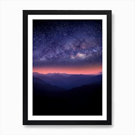 Mountains And Stars Art Print