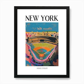 Yankee Stadium New York Colourful Silkscreen Illustration 3 Poster Art Print