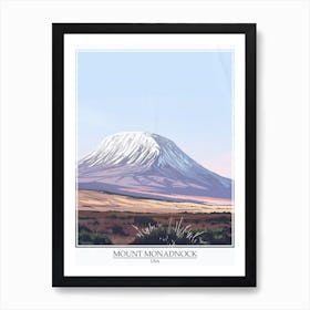 Mount Monadnock Usa Color Line Drawing 4 Poster Art Print