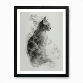 Smoke Cat 1 Art Print