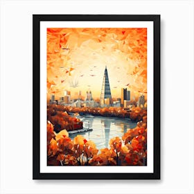 London View   Geometric Vector Illustration 1 Art Print