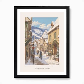 Vintage Winter Poster Transylvania Romania 3 Art Print