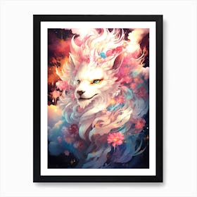 Fox Intricate Flower Art Print