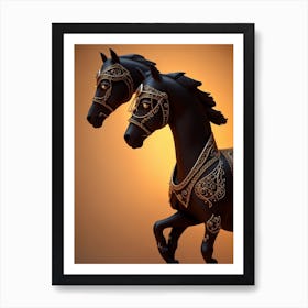 Rpg 40 3d Hd Arabian Horse Chocolate Caramel Lights 8k Resolut 0 Art Print