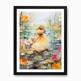 Mixed Media Ducks In The Pond 2 Art Print