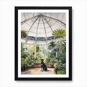 Painting Of A Dog In Royal Botanic Gardens, Kew United Kingdom In The Style Of Watercolour 04 Art Print