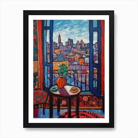 Window View Of New York In The Style Of Fauvist 1 Art Print