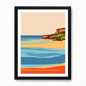 Cala Conta Beach Ibiza Spain Midcentury Art Print