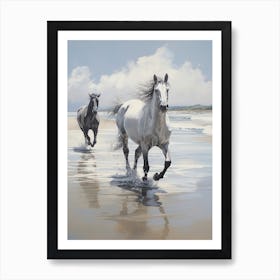 A Horse Oil Painting In Diani Beach, Kenya, Portrait 4 Art Print