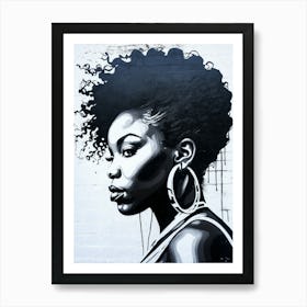 Graffiti Mural Of Beautiful Black Woman 232 Art Print