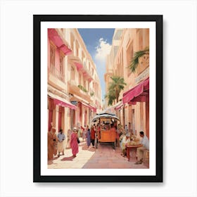 Tunisian travel bag in antique pink 1 Art Print