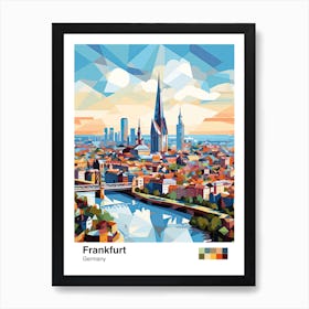 Frankfurt, Germany, Geometric Illustration 4 Poster Art Print