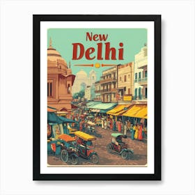 Aihrgdesign A Classic 1960s Travel Poster For New Delhi Art Print