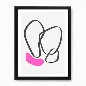 Minimalist Art Pink And Grey Art Print